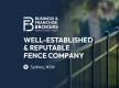 WELL ESTABLISHED AND REPUTABLE FENCE COMPANY (SYDNEY NSW) BFB4033