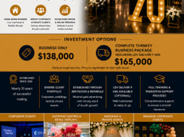 Established Event Styling Business for Sale