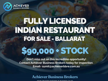 Fully Licensed Indian Restaurant for Sale – Prime Ballarat Location