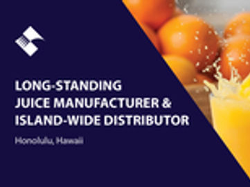 LONG-STANDING JUICE MANUFACTURER & ISLAND-WIDE DISTRIBUTOR (HONOLULU, HAWAII) BFB2521