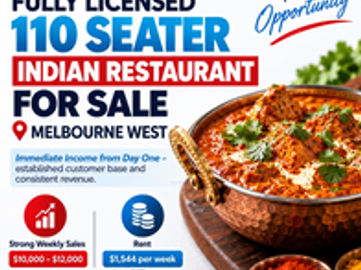FULLY LICENSED 110 SEATER INDIAN RESTAURANT FOR SALE - MELBOURNE WEST