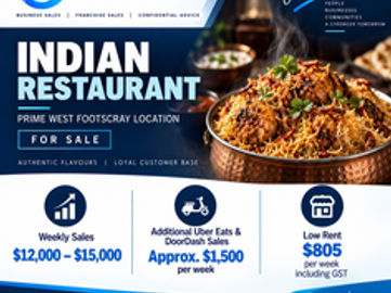 PROFITABLE INDIAN RESTAURANT – PRIME WEST FOOTSCRAY LOCATION – LOW RENT & STRONG WEEKLY SALES