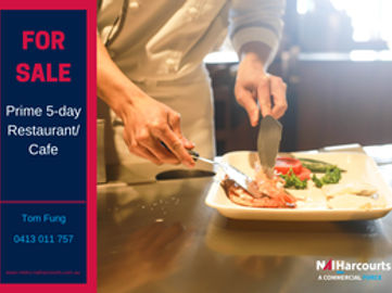 Business for Sale: Prime 5-Day Restaurant / Cafe