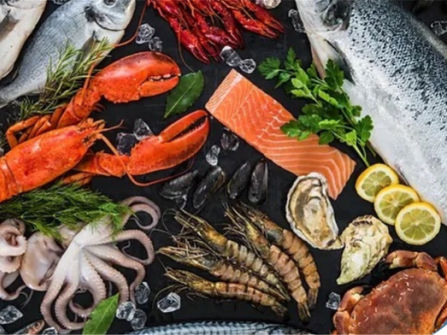 For Sale Fresh, Cooked Seafood Busy Train Station Shopping Mall Edgecliff Sydney