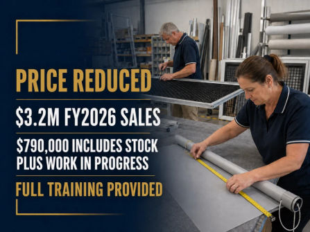 PRICE REDUCED – $3.2M REVENUE BLIND, SCREEN & AWNING MANUFACTURER | TRAINING PROVIDED