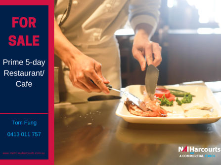 Business for Sale: Prime 5-Day Restaurant / Cafe