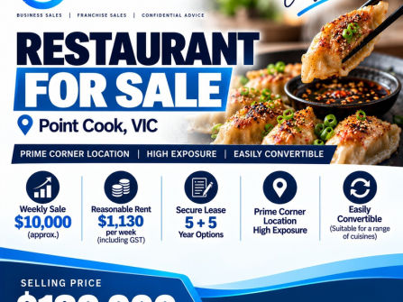 Restaurant for Sale | Prime Corner Location | High Exposure | Easily Convertible – Point Cook