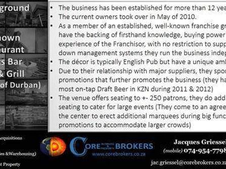 Landmark Sports Bar FOR SALE (Durban)