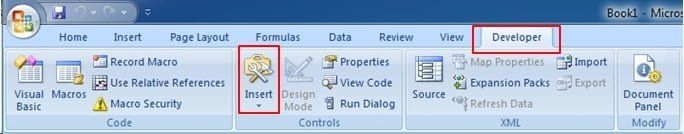 adding developer tab in excel 2007