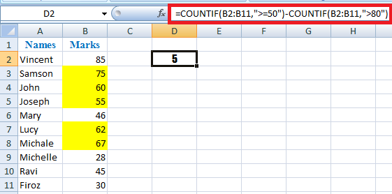 countif-formula-to-count-cells-between-two-numbers-with-example