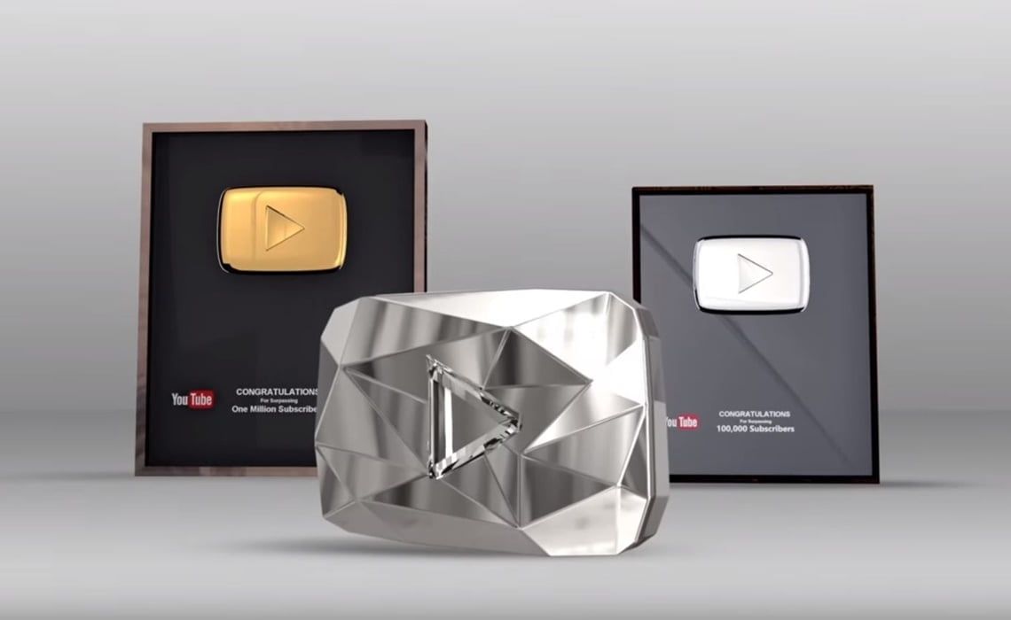 YouTube Play Button 3 Different YouTube Creator Awards