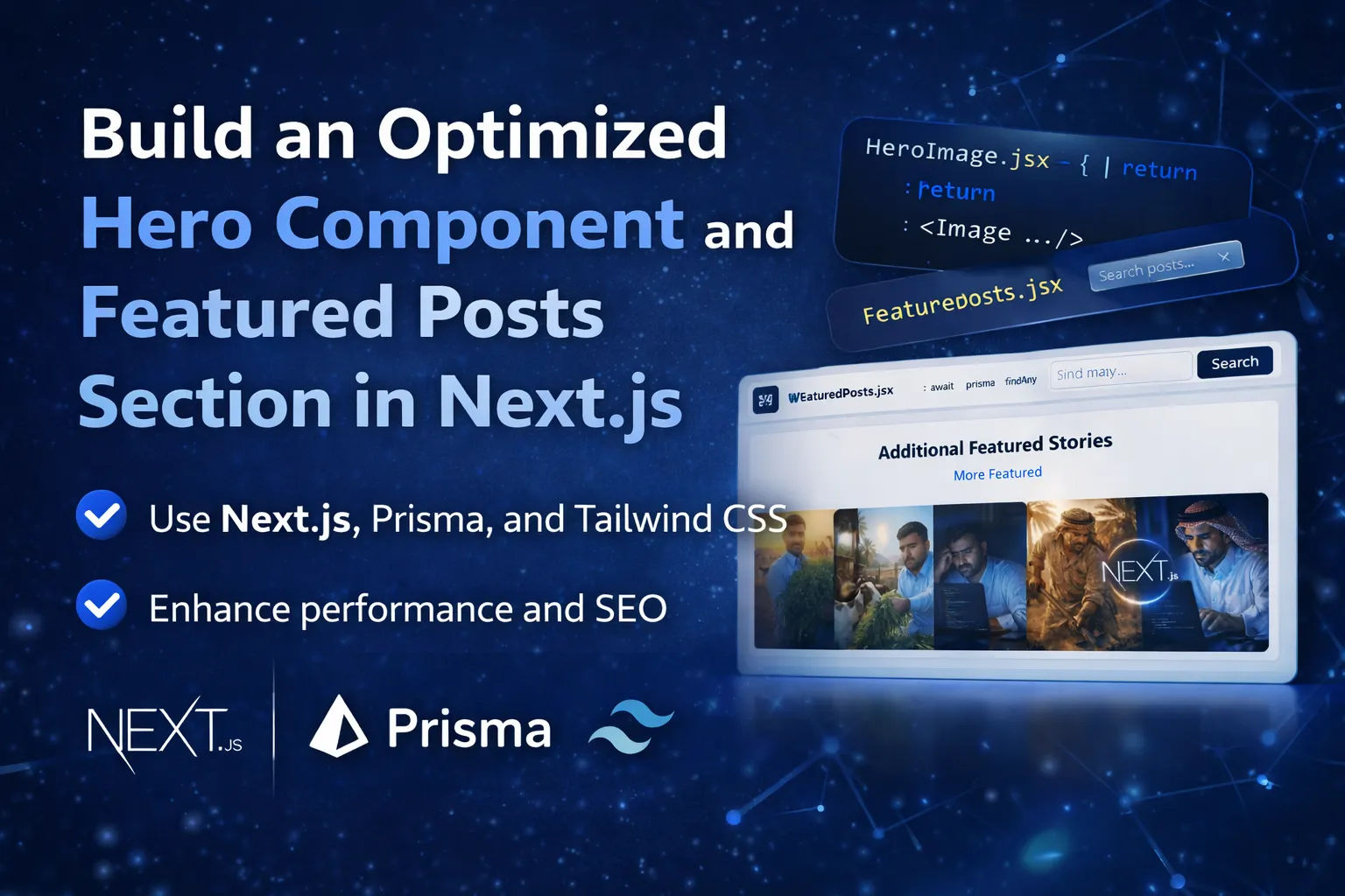 Build an Optimized Hero Image & Featured Posts Section in Next.js (With Prisma & Tailwind CSS)