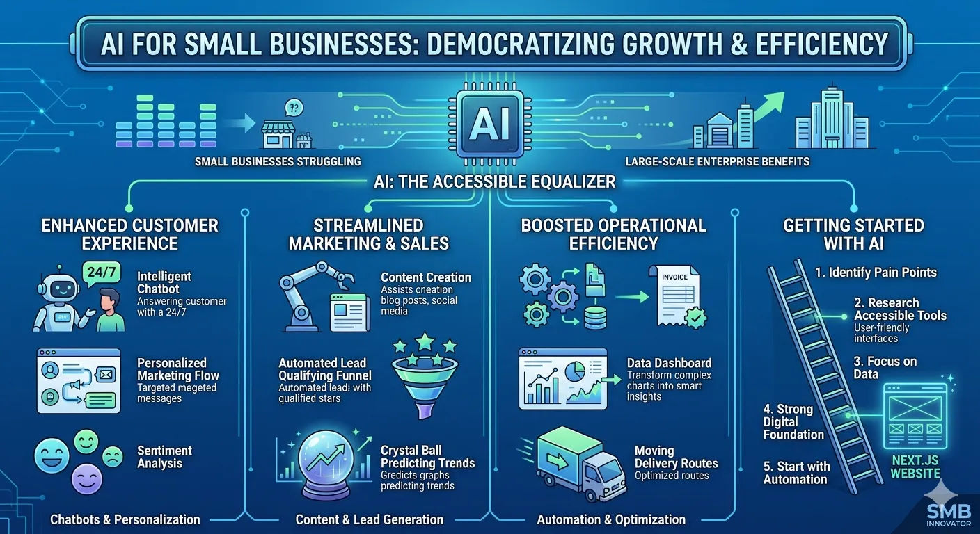 "AI for Small Businesses: How Smart Tech Democratizes Growth and Efficiency"