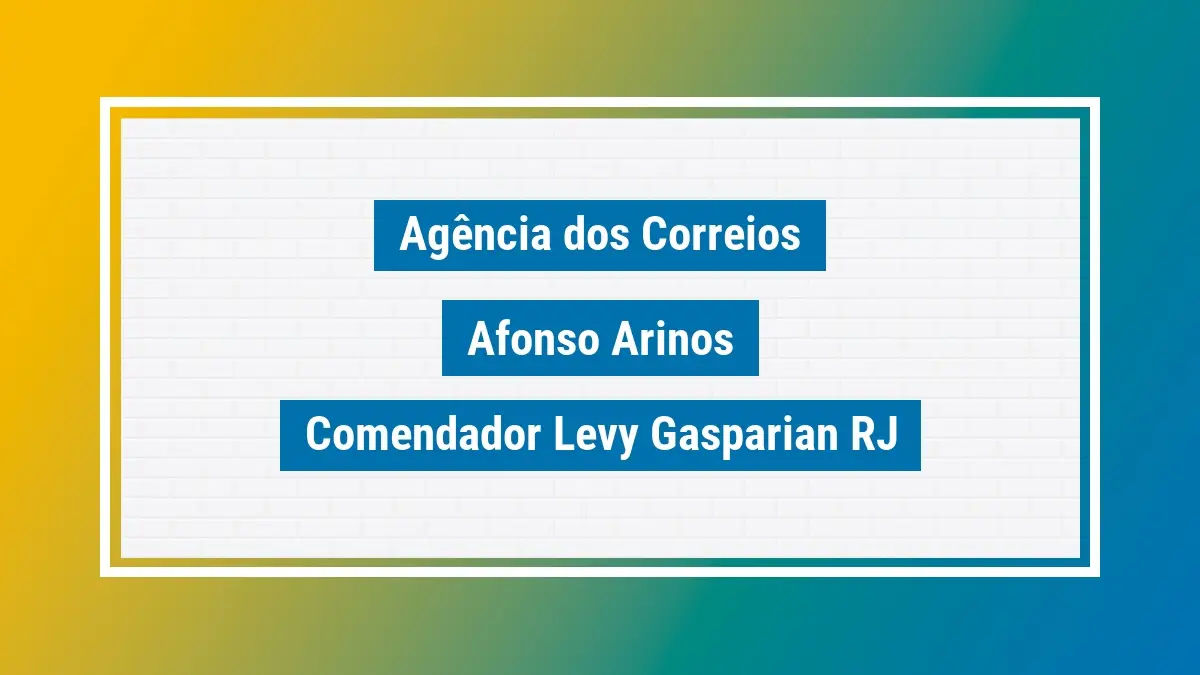 Imagem ilustrativa agência dos correios afonso arinos comendador levy gasparian rj