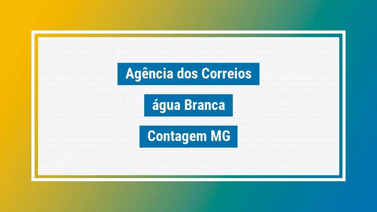 Imagem ilustrativa agência dos correios água branca contagem mg
