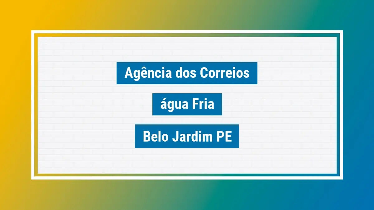 Imagem ilustrativa agência dos correios água fria belo jardim pe