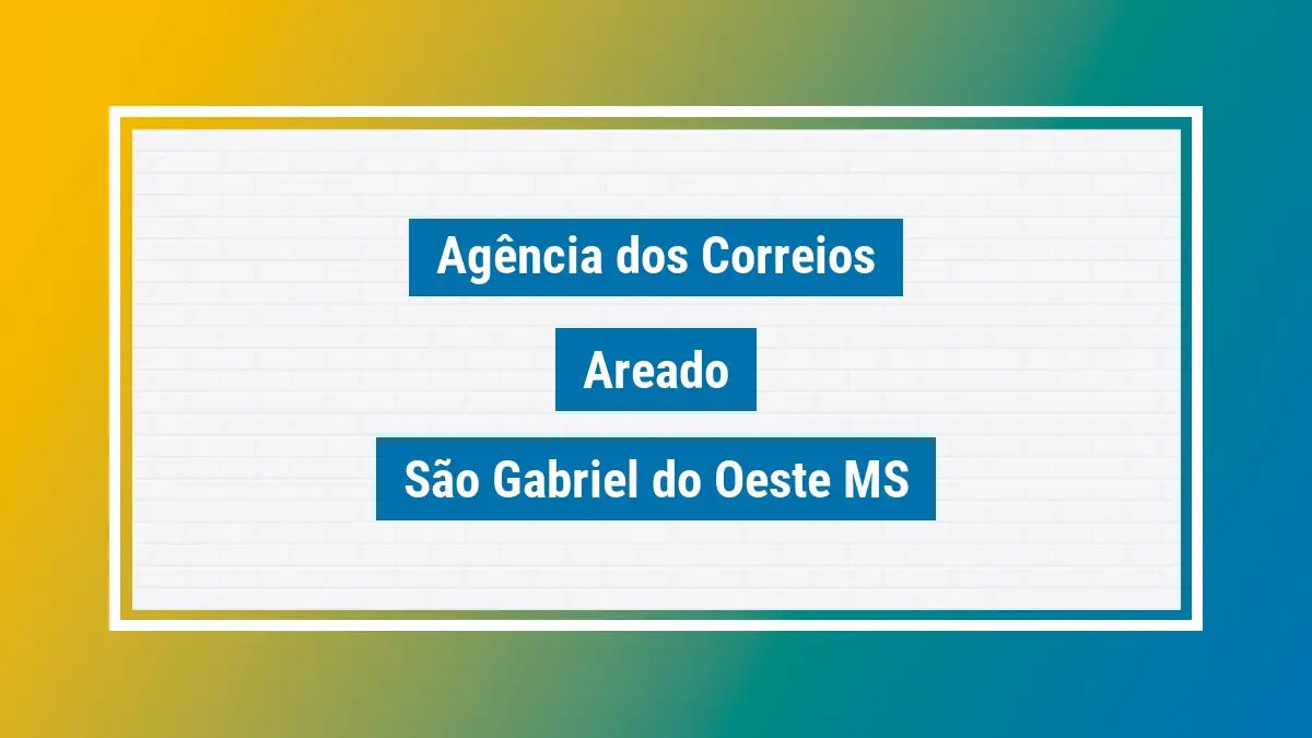 Imagem ilustrativa agência dos correios areado são gabriel do oeste ms