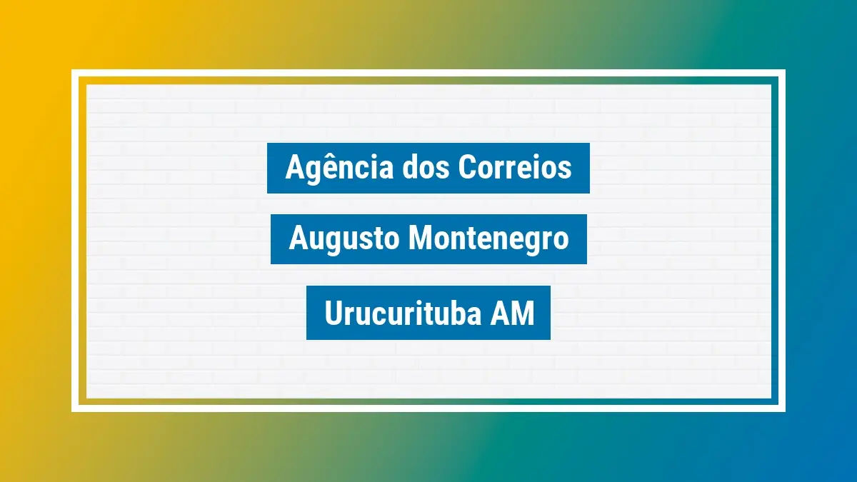 Imagem ilustrativa agência dos correios augusto montenegro urucurituba am