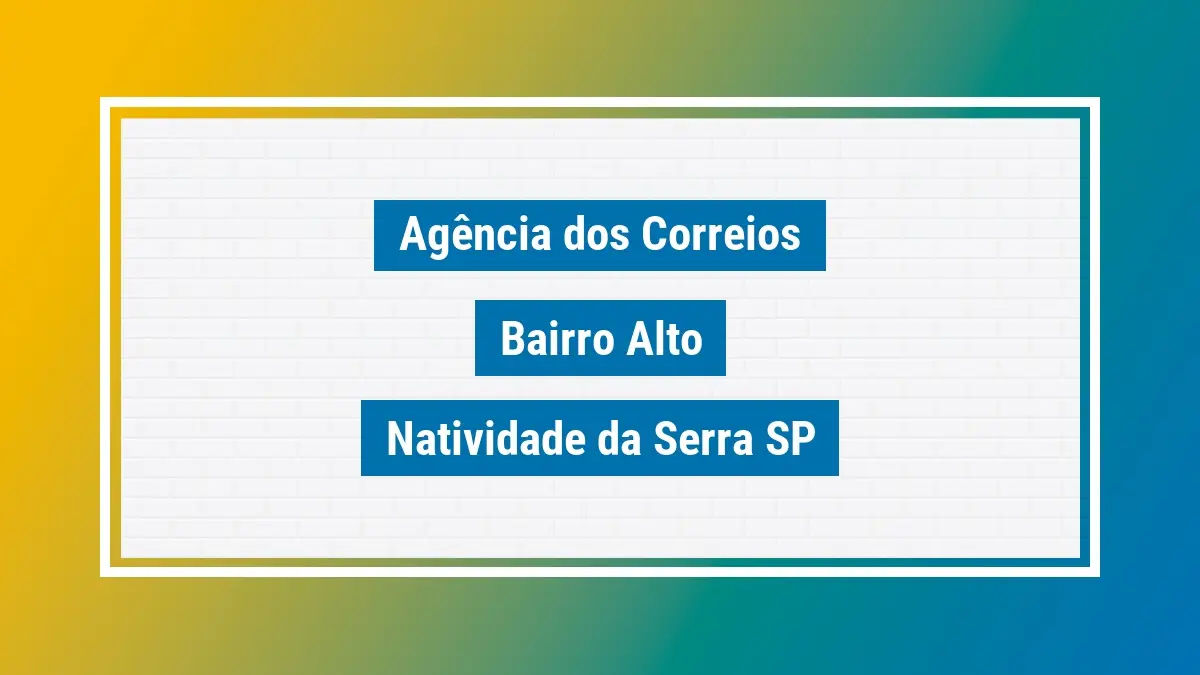 Imagem ilustrativa agência dos correios bairro alto natividade da serra sp