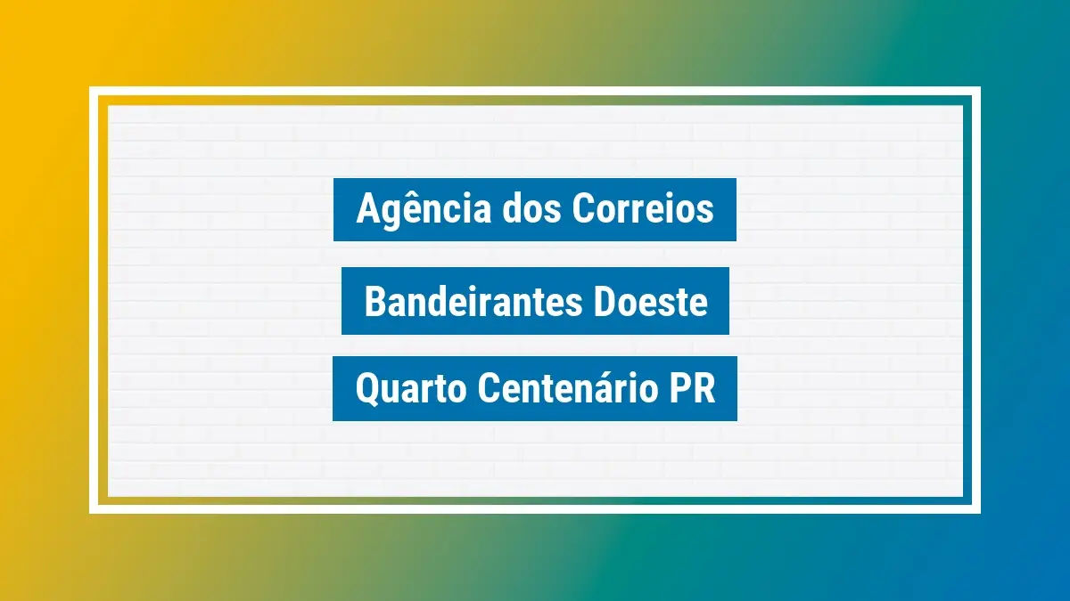 Imagem ilustrativa agência dos correios bandeirantes doeste quarto centenário pr