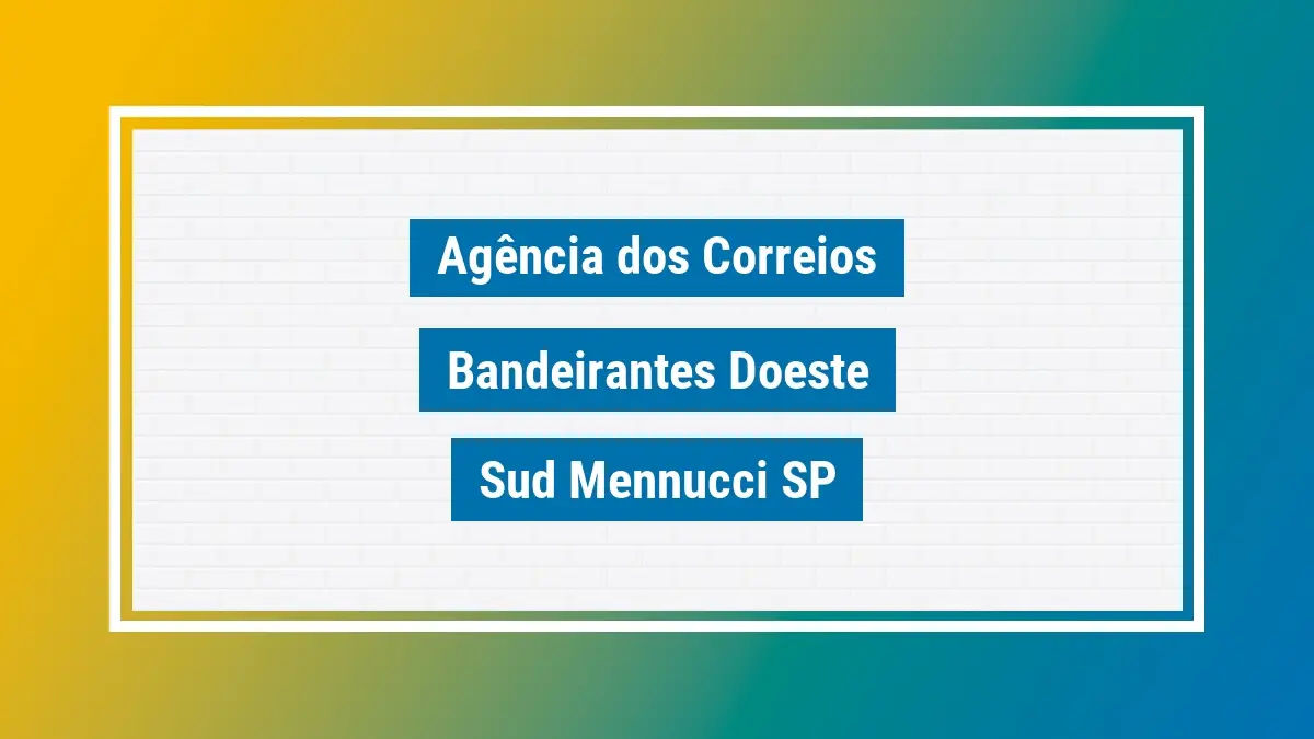 Imagem ilustrativa agência dos correios bandeirantes doeste sud mennucci sp