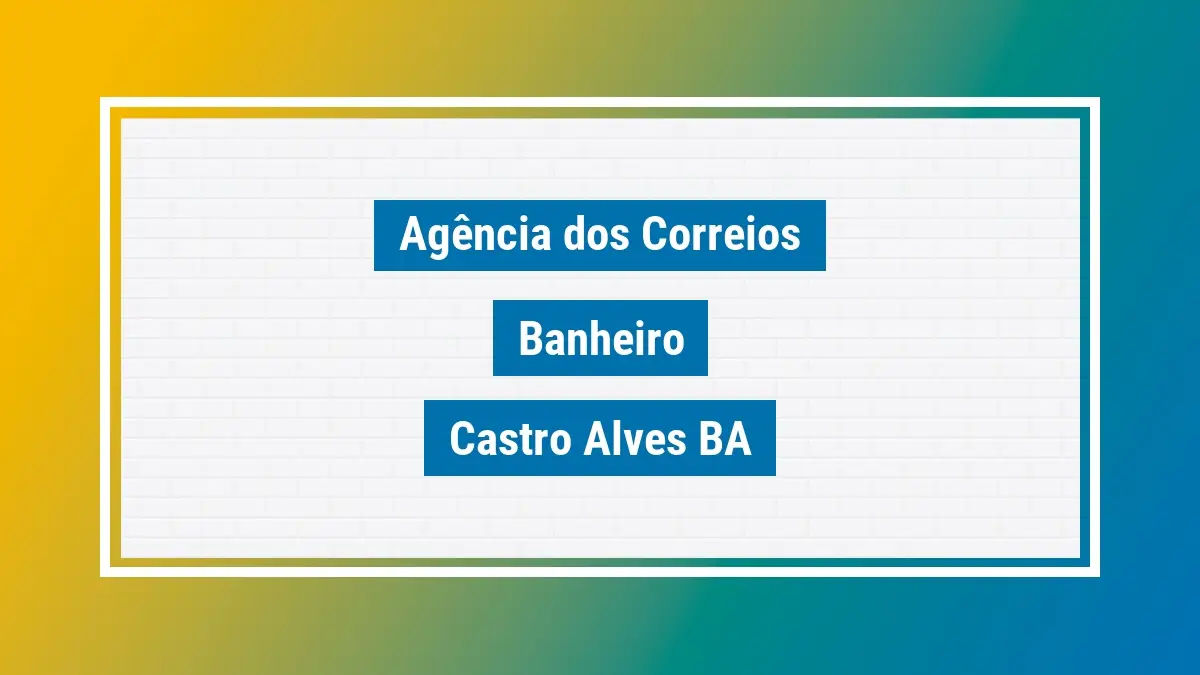 Imagem ilustrativa agência dos correios banheiro castro alves ba