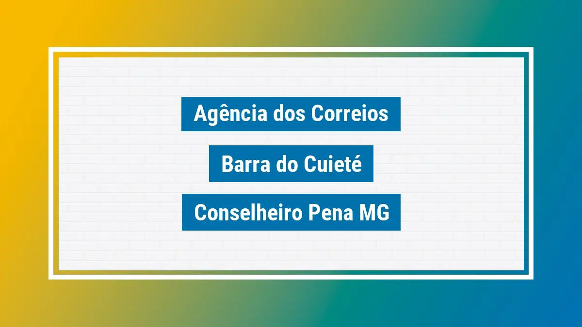 Imagem ilustrativa agência dos correios barra do cuieté conselheiro pena mg