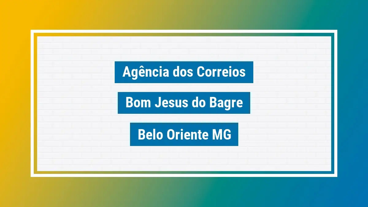 Imagem ilustrativa agência dos correios bom jesus do bagre belo oriente mg