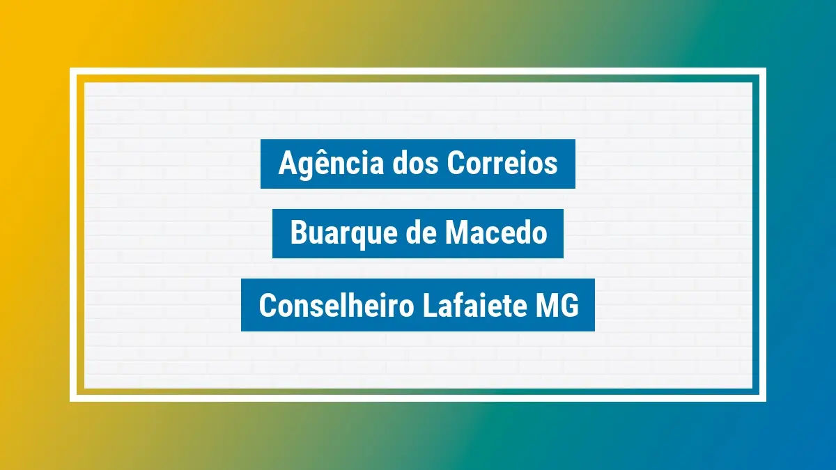 Imagem ilustrativa agência dos correios buarque de macedo conselheiro lafaiete mg