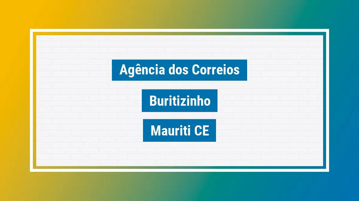 Imagem ilustrativa agência dos correios buritizinho mauriti ce