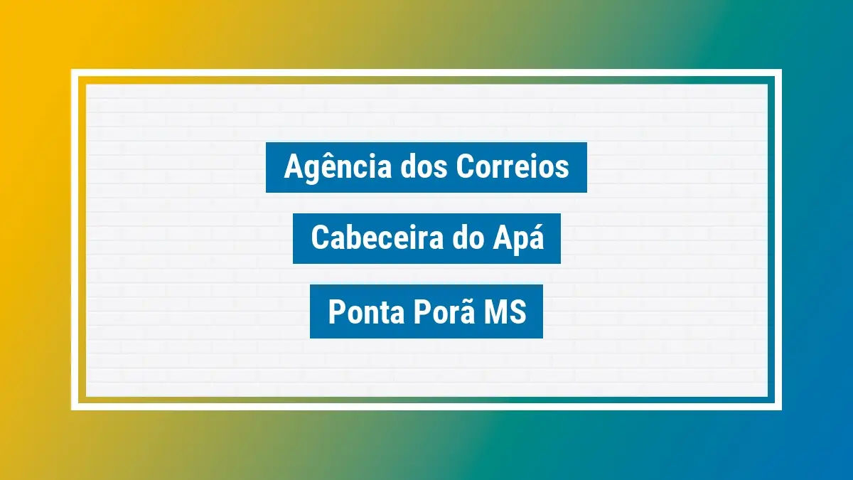 Imagem ilustrativa agência dos correios cabeceira do apá ponta porã ms