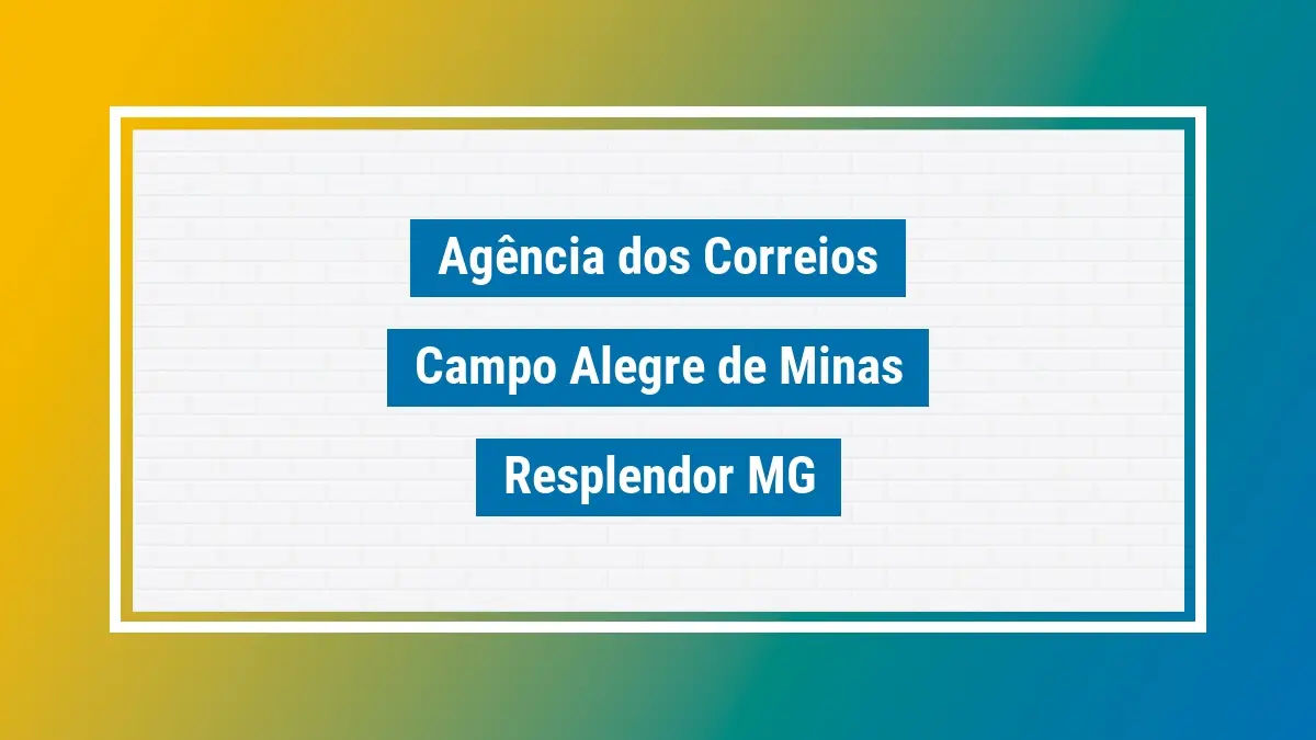 Imagem ilustrativa agência dos correios campo alegre de minas resplendor mg