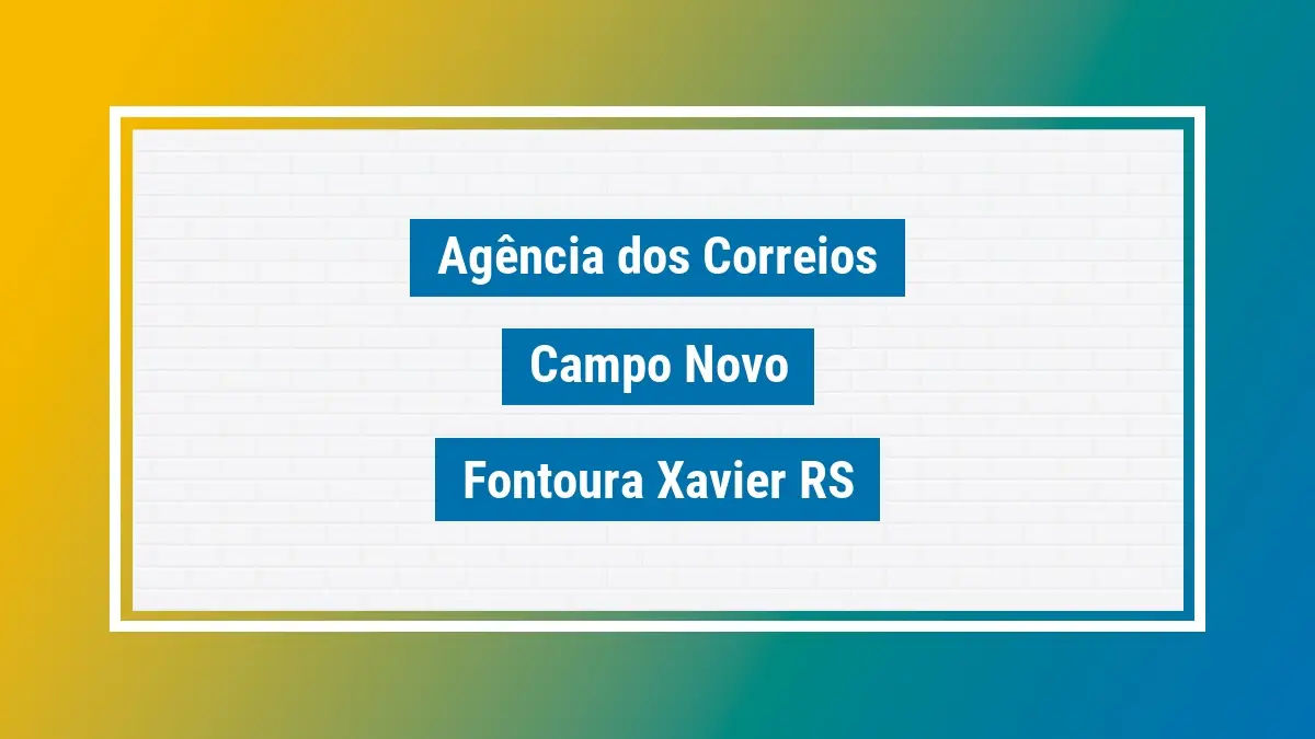 Imagem ilustrativa agência dos correios campo novo fontoura xavier rs