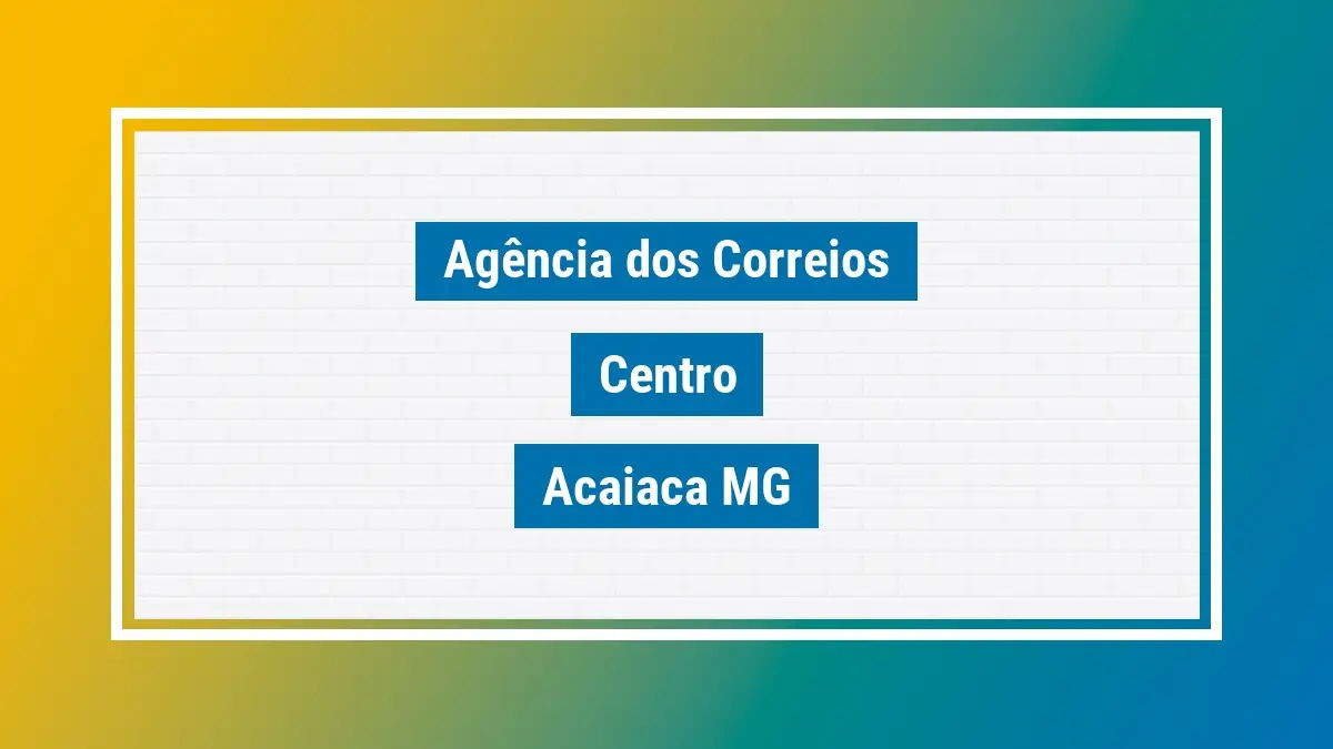 Imagem ilustrativa agência dos correios centro acaiaca mg