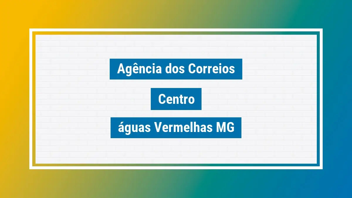 Imagem ilustrativa agência dos correios centro águas vermelhas mg
