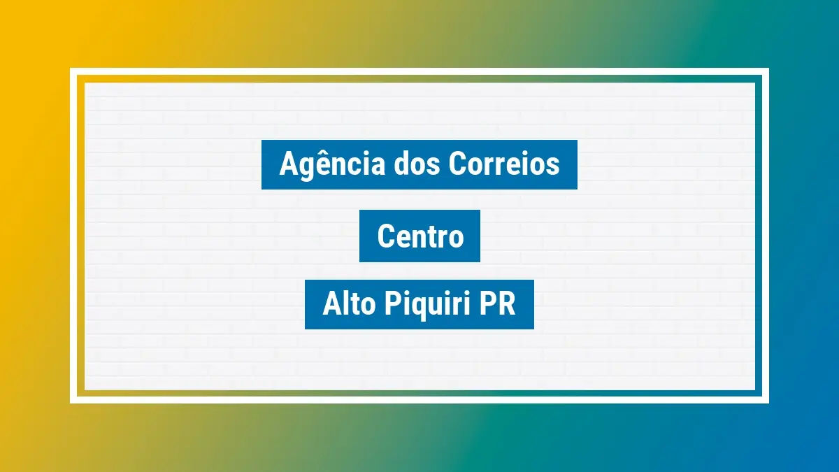 Imagem ilustrativa agência dos correios centro alto piquiri pr