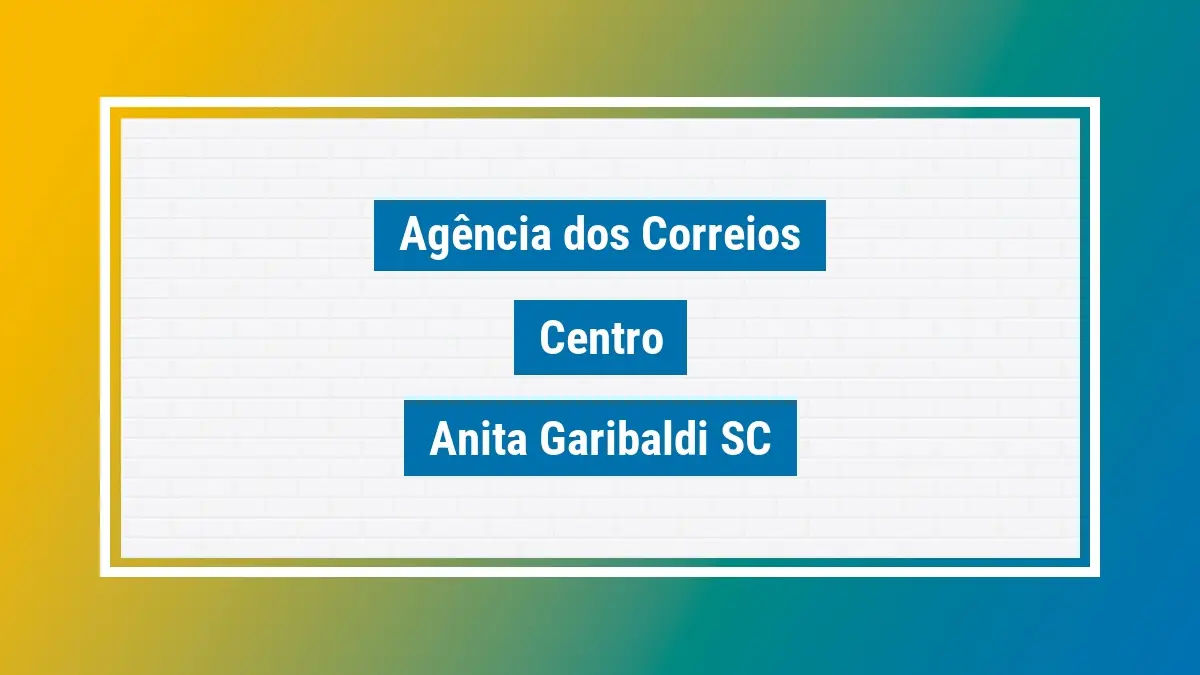 Imagem ilustrativa agência dos correios centro anita garibaldi sc