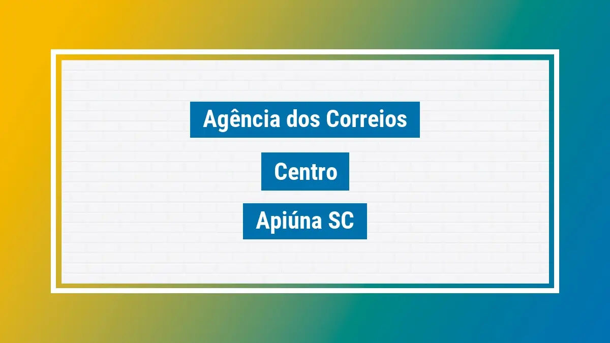 Imagem ilustrativa agência dos correios centro apiúna sc
