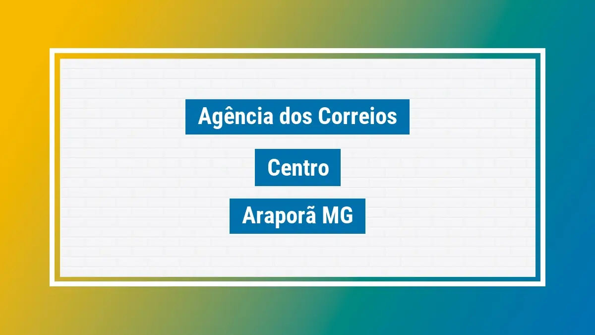 Imagem ilustrativa agência dos correios centro araporã mg
