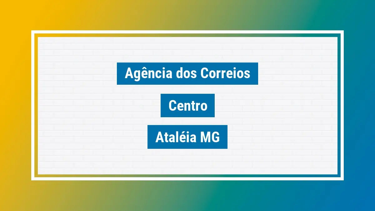 Imagem ilustrativa agência dos correios centro ataléia mg