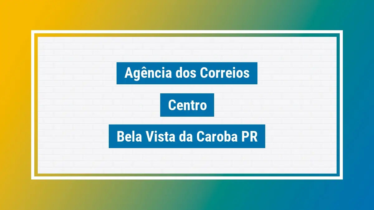 Imagem ilustrativa agência dos correios centro bela vista da caroba pr