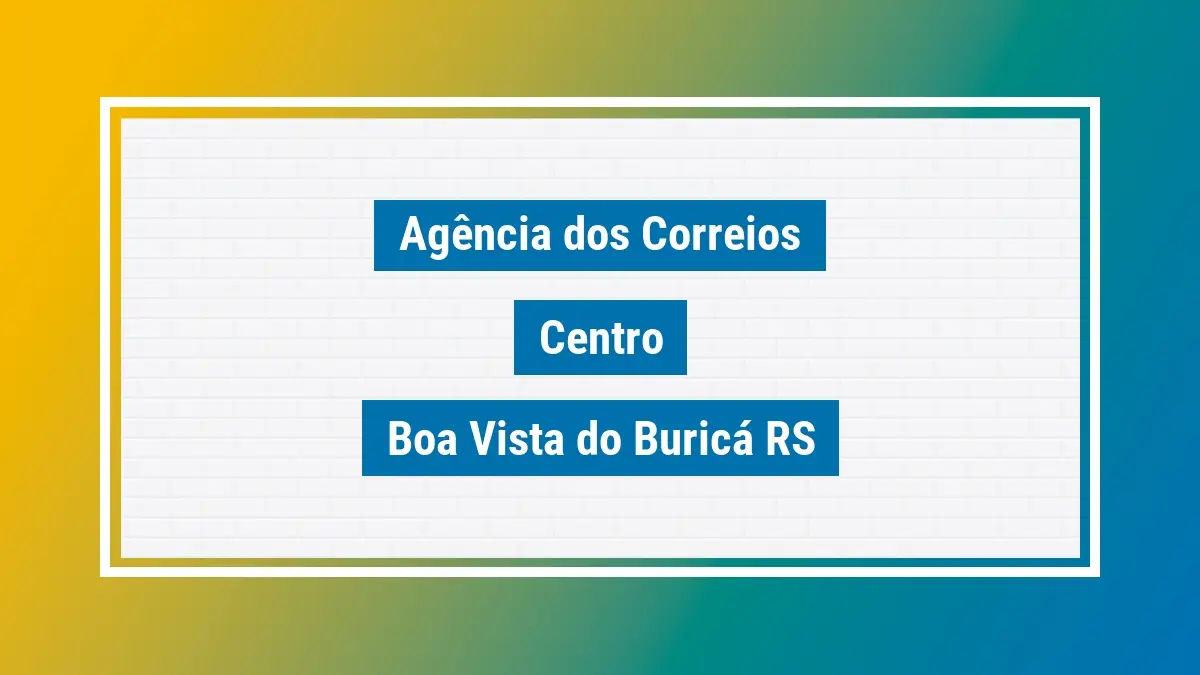 Imagem ilustrativa agência dos correios centro boa vista do buricá rs