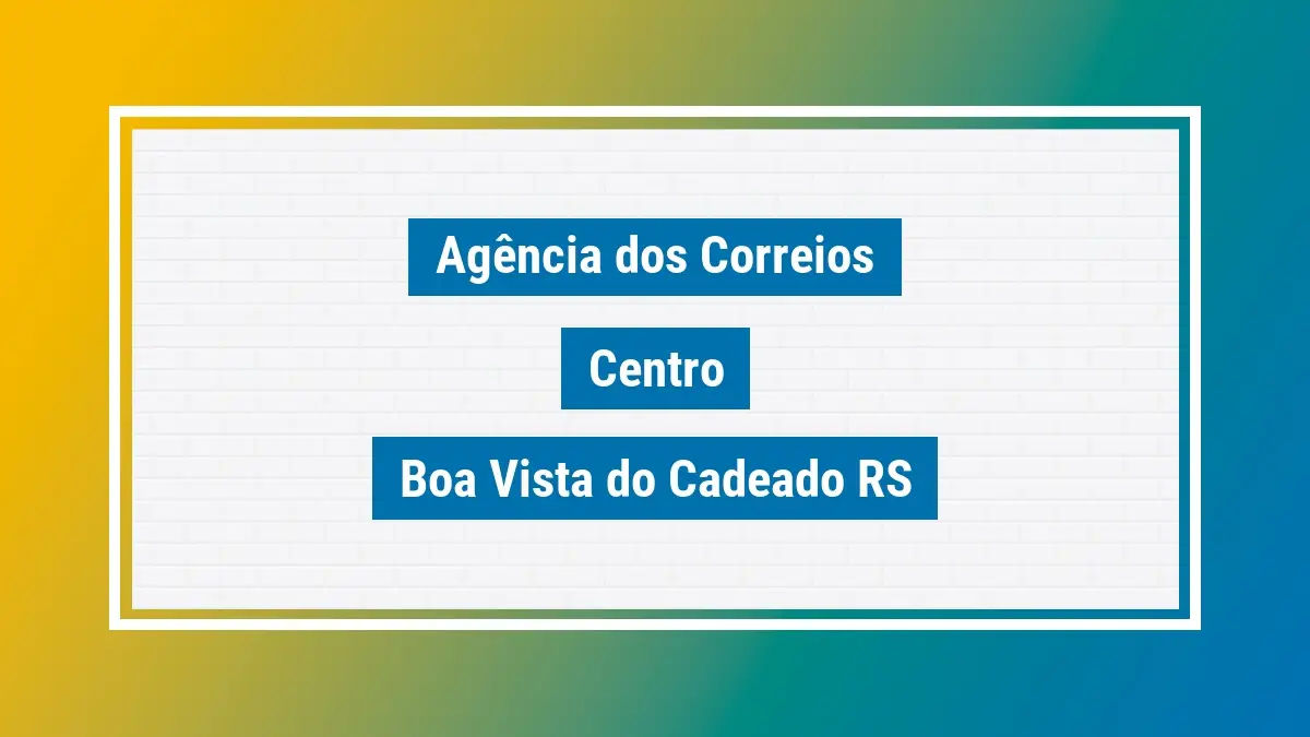 Imagem ilustrativa agência dos correios centro boa vista do cadeado rs