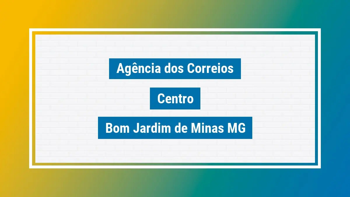 Imagem ilustrativa agência dos correios centro bom jardim de minas mg