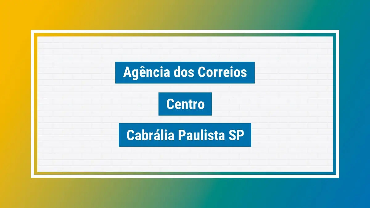 Imagem ilustrativa agência dos correios centro cabrália paulista sp