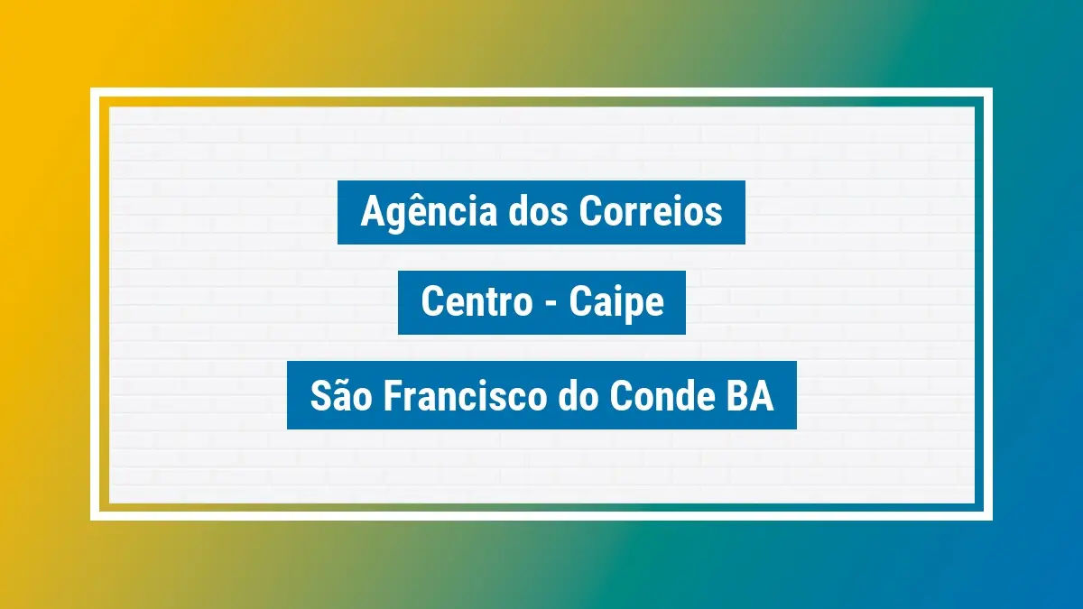 Imagem ilustrativa agência dos correios centro - caipe são francisco do conde ba