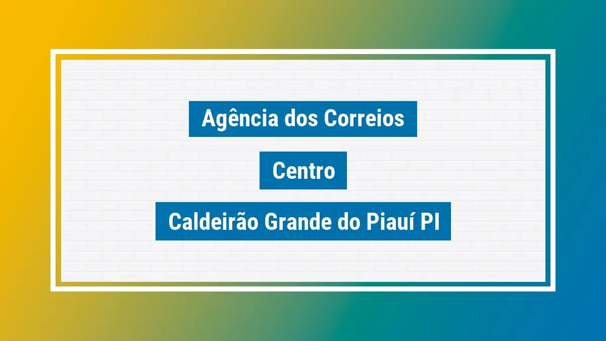 Imagem ilustrativa agência dos correios centro caldeirão grande do piauí pi
