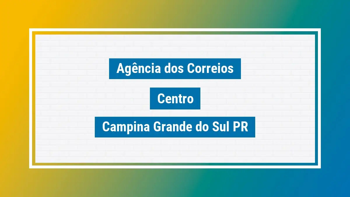 Imagem ilustrativa agência dos correios centro campina grande do sul pr