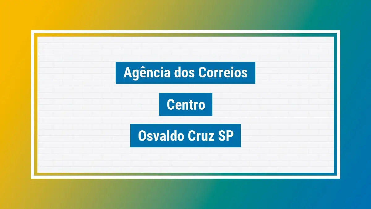 Imagem ilustrativa agência dos correios centro osvaldo cruz sp