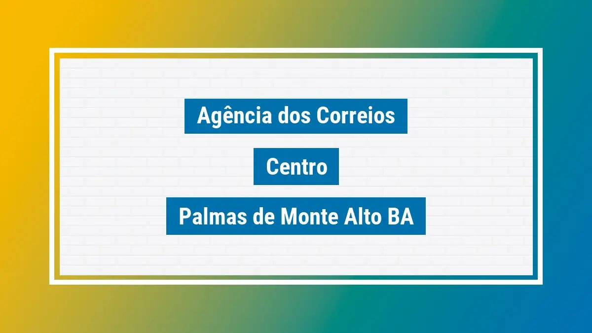 Imagem ilustrativa agência dos correios centro palmas de monte alto ba